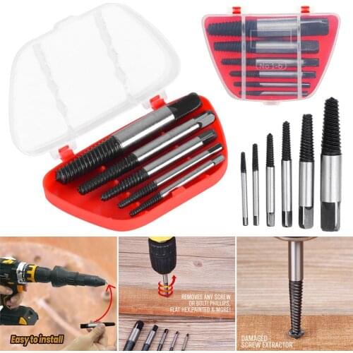 Screw Extractor Set Easy Out Drill Bits Guide Broken Screws Bolt Remover Fix Broken Screw Pipe xobw