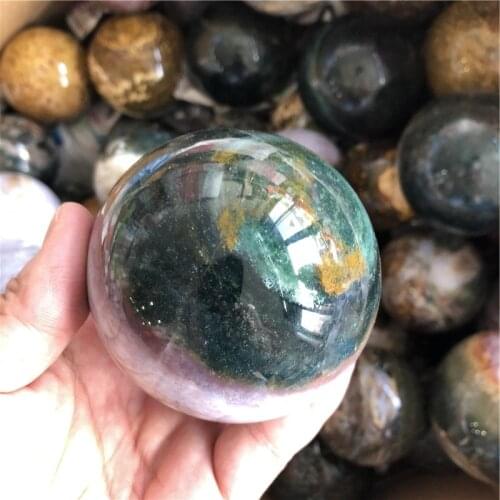 Natural Ocean Jasper Sphere Quartz Mineral Crystals Gemstones Ball Reiki Healing Fine Home Decoration