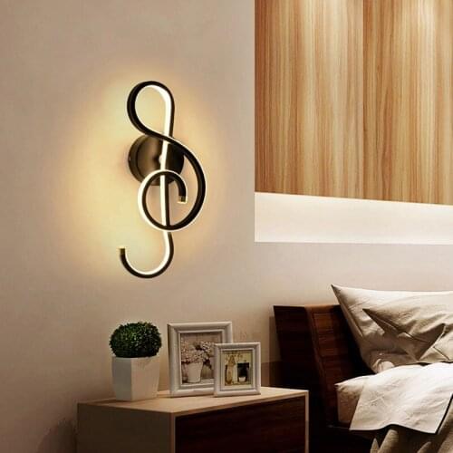 Nordic Led Wall Lamp Bedroom Light Modern Music Shade Wall Sconce Light Fixtures Bedroom Bathroom Mirror Lights Home Art Decor