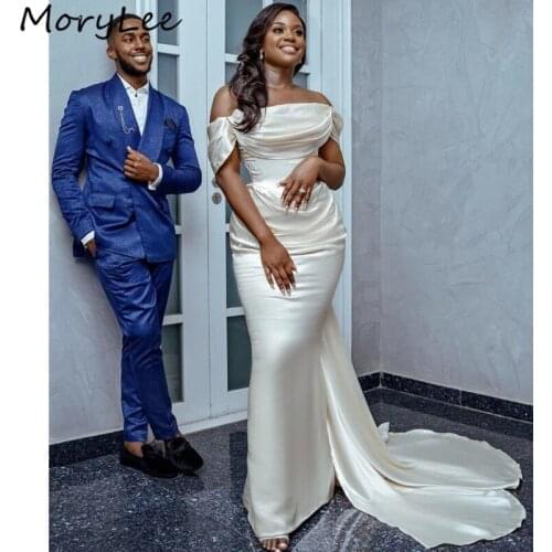 Hot Prom Dresses Boat Neck Floor Length Mermaid Spandex Satin Pleated Prom Dresses With Zipper Back vestidos de fiesta de noche