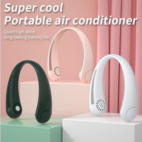 Portable Leafless Hanging Neck Fan USB charging handheld student lazy hanging neck small mini net red small electric fan