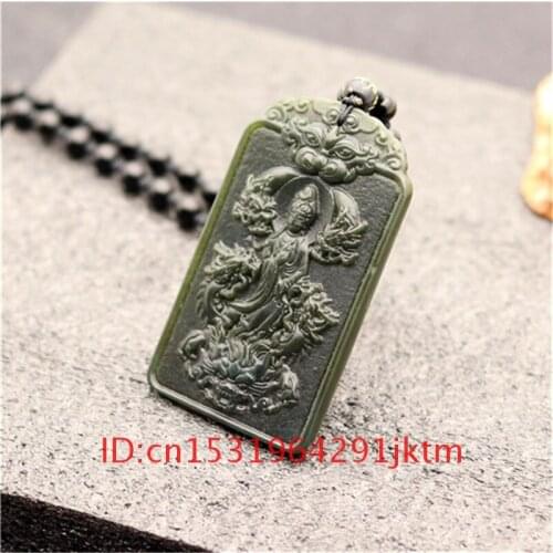 Carved Jadeite Natural Dragon Women Charm Jewelry for Gifts Guanyin Jade Necklace Chinese Men Pendant Hetian Amulet Fashion