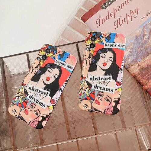 Luxury Cartoon Cute Punk Girl Anime Phone Case For IPhone 12 Mini 11 Pro Max X XR XS 7 8 Plus SE 2020 Soft Protective Back Cover