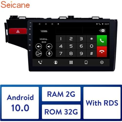 Seicane 2GB RAM Android 10.0 Car Stereo Radio Head Unit GPS Navi for 2014 2015-2017 Honda FIT Left hand drive Support OBD2