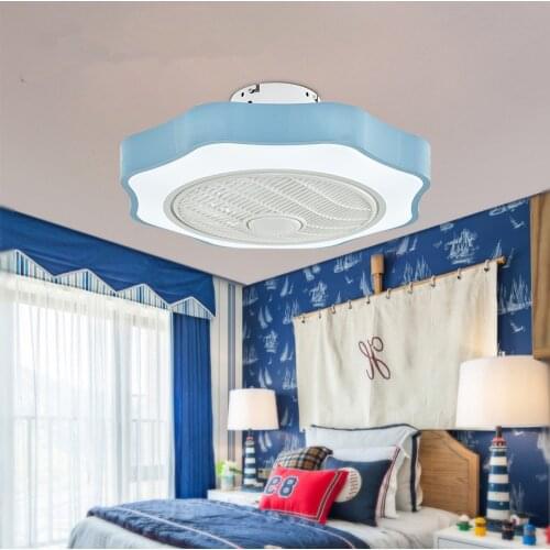 Modern Nordic Simple Acrylic Led Ceiling Fan Light Mute Remote Dimming Ac 220v Childrens Room Ceiling Light