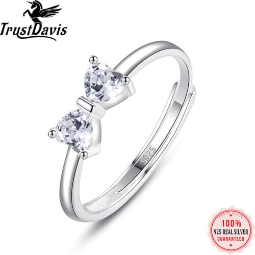 ElfoPlataSi Real 925 Sterling Silver Sweet Butterfly CZ Opening Ring For Women Wedding Party Weeding Fine Jewelry Wholesale L219