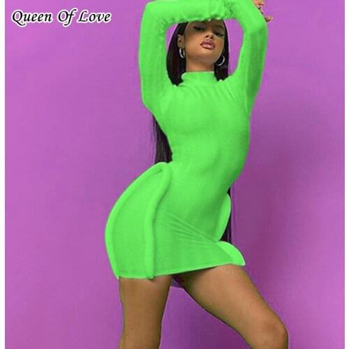 2021 New Autumn Winter Streetwear Knitted Stitching Mini Dress Women Long Sleeve Turtleneck 3D Bandage Club Party Dresses Y2K