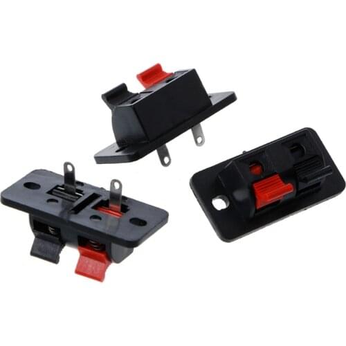 10 Pcs 2 Positions Push in Jack Spring Load Audio Speaker Terminals Connector