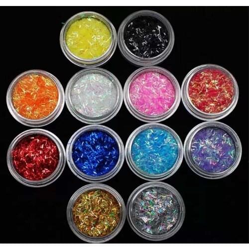 12 Boxes Stripe Glitter-Ultrathin Nail Art Laser Stripe Glitter Sequins Set Gel Polish 3D Shiny Sparkly Slice Paillette Decals