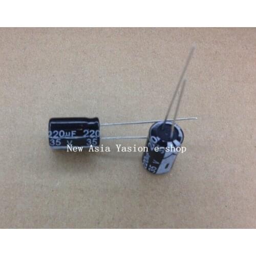 20pcs 220uF 35V 105C Radial Electrolytic Capacitor 8x12mm