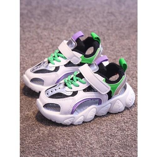 2021 Toddler Baby Sports Shoes Toddler Sandals Girls Boys Fashion Casual Shoes 1-6 Years Kids Sneakers Matching Mesh Shoes 21-30