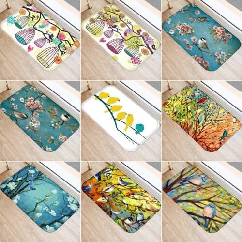 40x60cm Cute Diy Print Floor Mat Bathroom Ground Mat Slip Door Bath Pad Rug Living Room Carpet Flower Home Decor