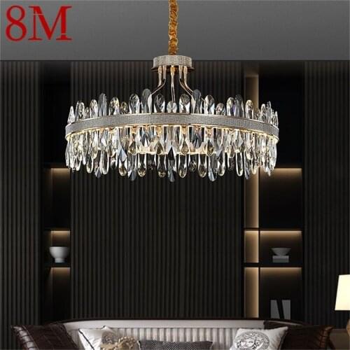 8M Chandelier Pendant Lamp Postmodern Creative Crystal Light Fixture for Home Living Dining Room