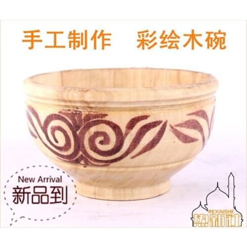 Hand bowl of yogurt drink horse milk in Xinjiang poplar bowl