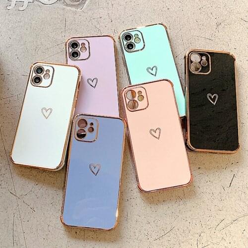 Case for Apple iphone 12 pro 11 pro max mini XR X XS MAX 8 7 Plus 12 Cute Love Heart Girl Soft TPU Phone Cover Casing