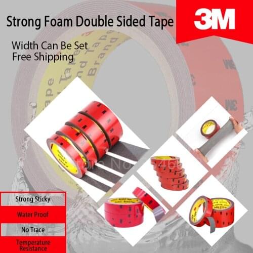 3M Auto Double Sided Adhesive Foam Acrylic Tape Adhesive High-quality Tape 6/8/40/50MM*3M Grey Color 1Pcs For Car Office Decor