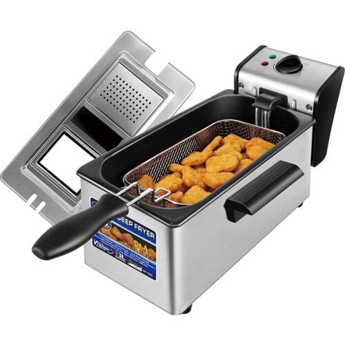 Electric Deep Fryer 3L French Frie Frying Machine Oven Hot Pot Fried Chicken Grill Adjustable Thermostat Kitchen Cooking