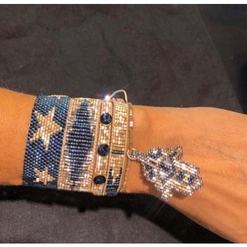 BLUESTAR 2021 MIYUKI Bracelet Fashion Women Bracelets Star Fatima Hamsa Hand Pulseras Mujer Moda Handmade Crystal Armband