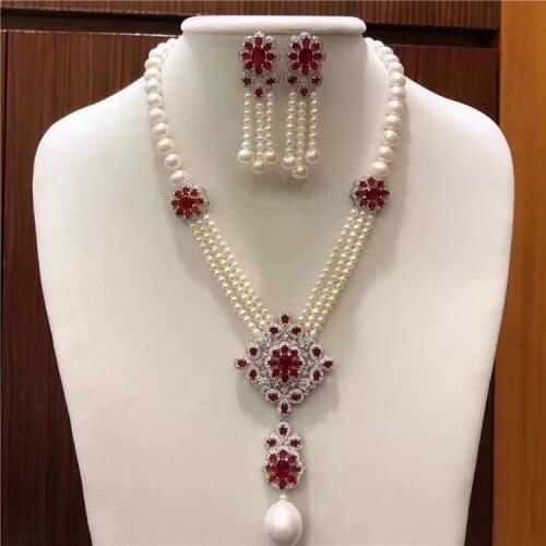Janekelly Hotsale African 2pcs Bridal Jewelry Sets New Fashion Dubai Full Jewelry Set For Women Wedding Party Accessories Design