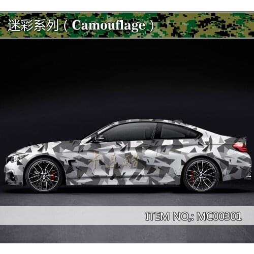 Camouflage custom car sticker bomb Camo Vinyl Wrap Car Wrap With Air Release snowflake bomb sticker Car Body StickerMC003