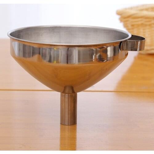 Stainless Steel Cone Funnel Pour Oil Liquid Funnel Hopper Kitchen Home Tool GQ