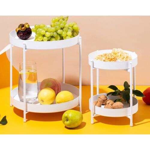 Round Double Shower Basket Bathroom Accessories Kitchen Table Fruit Bread Plates Food Snack Storage Baskets Shelves Organizer