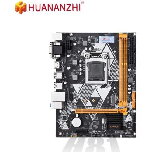 HUANANZHI H81 Motherboard M-ATX Intel LGA 1150 i3 i5 i7 E3 DDR3 1333/1600MHz 16GB M.2 SATA3 USB3.0 VGA DVI HDMI-Compatible