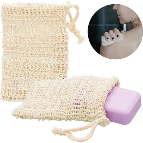 1pcs Sisal Hemp Soap Bag Blister Ramie Mesh Soap Storage Bags Foam Maker Double-layer Net Bags Foaming Easy Bubble Soap Holder