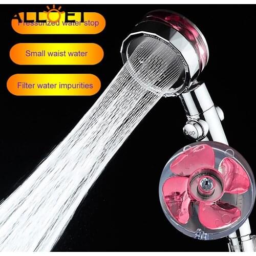 High Pressure Little Waist Shower Head Water Saving 360 Rotated Massage With Fan Filter Element Sprayer Nozzle Bathroom Accessor