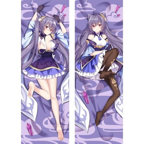 Game Genshin Impact Keqing Dakimakura Fullbody Long Pillow Case Throw Cushion Pillow Cover Decorative Gifts