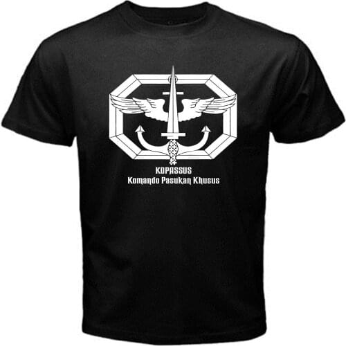 2019 New Fashion Men Tee Shirt Kopassus Indonesia Special Force Ground commando army T-Shirt Black Basic Tee