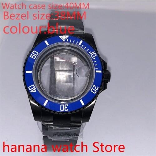 Suitable for NH35 36 Mingzhu2813 Miyata self-winding 40mm transparent black box series, with rotating ceramic blue bezel