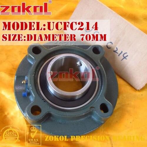 ZOKOL bearing Flange Cartridge Bearing Units UCFC214 TY90514Y Pillow Block Ball Bearing diameter 70mm
