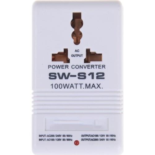 110V To 220V Step Up Down Voltage Converter 100W Watt Transformer Travel Socket