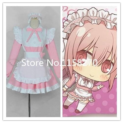 Super Sonico Pink maid dress Cosplay Costume