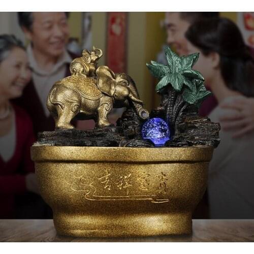 Elephant water furnishing piece creative fountain humidifier fortune office table top decorative home TV cabinet
