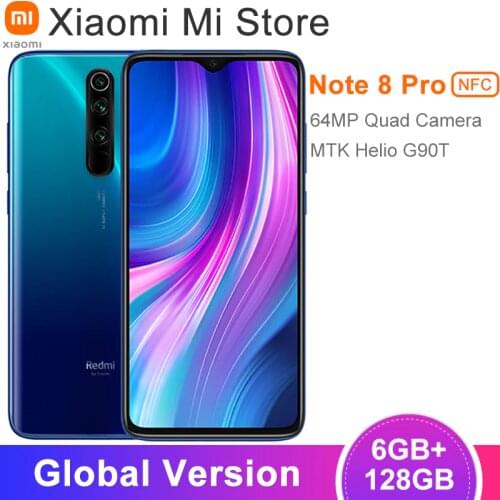 Global Version Xiaomi Redmi Note 8 Pro 6GB 64GB Smartphone 64MP Quad Camera 6.53" Helio G90T Octa Core 4500mAh Battery NFC
