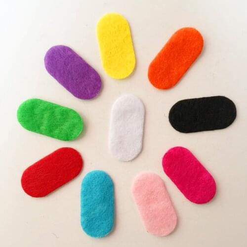 100pcs 12mm*24mm Mix Color Padded Felt Elliptoid Shape Craft DIY Appliques Clothing Decoration Scrapbook A15B