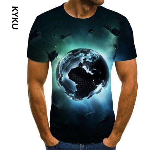 Stylish mens 3DT shirt colorful space psychedelic flower 3D printed mens T-shirt hip-hop casual street style T-shirt top
