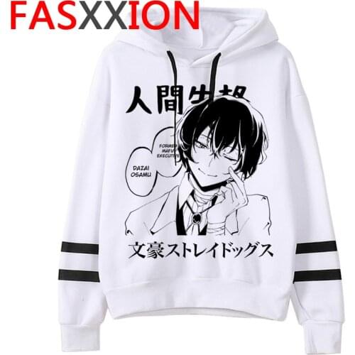 New Japanese Anime Bungou Stray Dogs Graphic Hoodies Men Kawaii Harajuku Cartoon Streetwear Unisex Tops Funny Sweatshirts Male