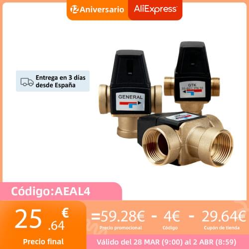 3/4" 1" Solar Water Heater Valve DN20/DN25 3-Way Brass Thermostatic Mixer Valve Male Female Thread Mixing Valve Accessories
