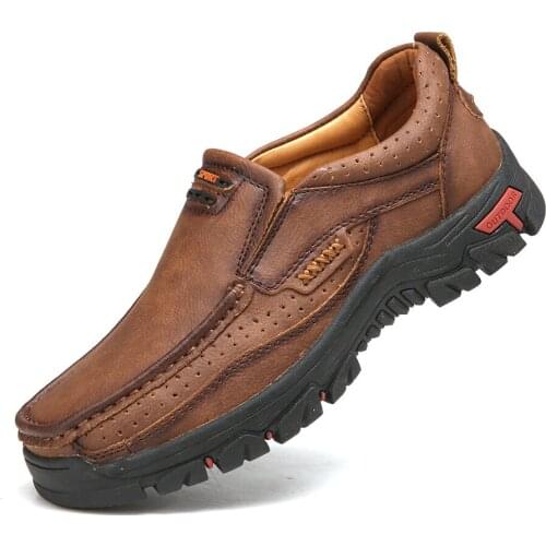 Men Casual Big Size Breathable Comfortable High Quality Loafers Sneakers Fashion Handmade Retro Leisure Driving Flats Loafers