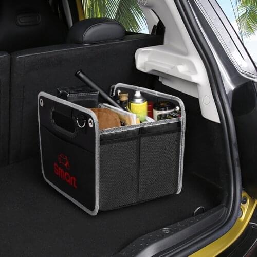 Car Trunk Storage Box Folding Basket Stowing Tidying Organizer Bag For Smart 451 453 fortwo forfour Car Universal Accessories