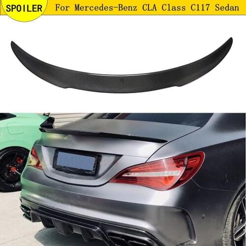 For Mercedes CLA Class W117 AMG C117 Carbon Fiber Rear Spoiler with red line Rear Trunk Wing 2013-UP