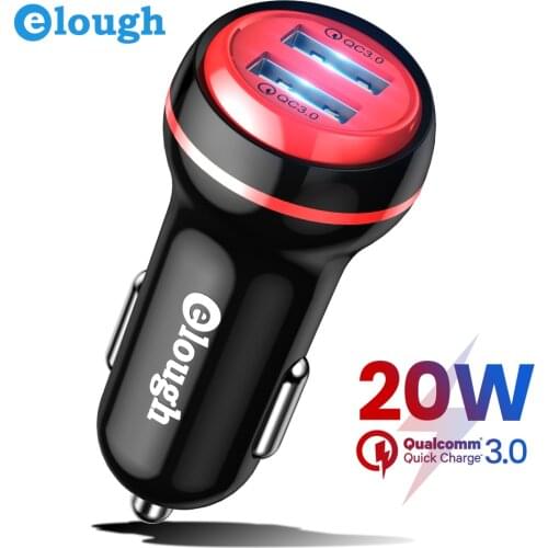 Elough USB Quick Charger 3A Type C Car Charger Fast Charging 20W 2A QC3.0 PD3.0 for iPhone Samsung Xiaomi Huawei USB Charger