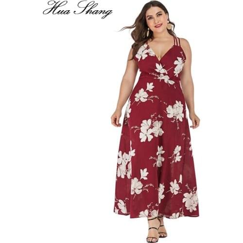 5XL 6XL Plus Size Summer Beach Dress Women V Neck Sleeveless Floral Boho Dresses String Cross Backless Sexy Maxi Long Dress