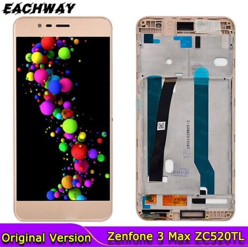 For 5.2"Asus Zenfone 3 Max ZC520TL X008D LCD Display Touch Screen Digitizer Assembly with Frame Replacement For ASUS zc520tl LCD