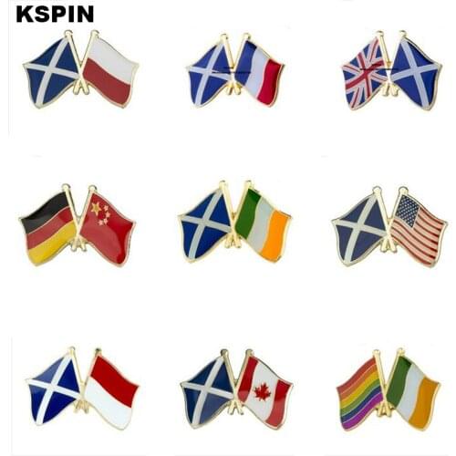 Scotland Friendship Banner Badges Metal Pin for Clothes Rozet Makara Replica Coins