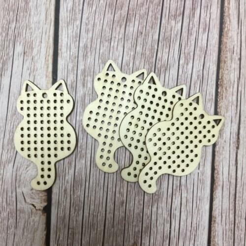 10 pcs cat cross stitch pattern wood cut cross stitch embroidery modern needlepoint cat