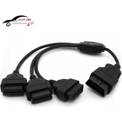 Straight Head 16 Pin OBD 1 to 3 Splitter Cable Wire Extension Cords Male to Triple Female Connector For Multiple OBD2 Equipment